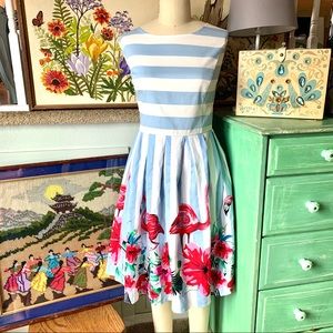 Grace Karin 1950’s Style Flamingo Striped Dress